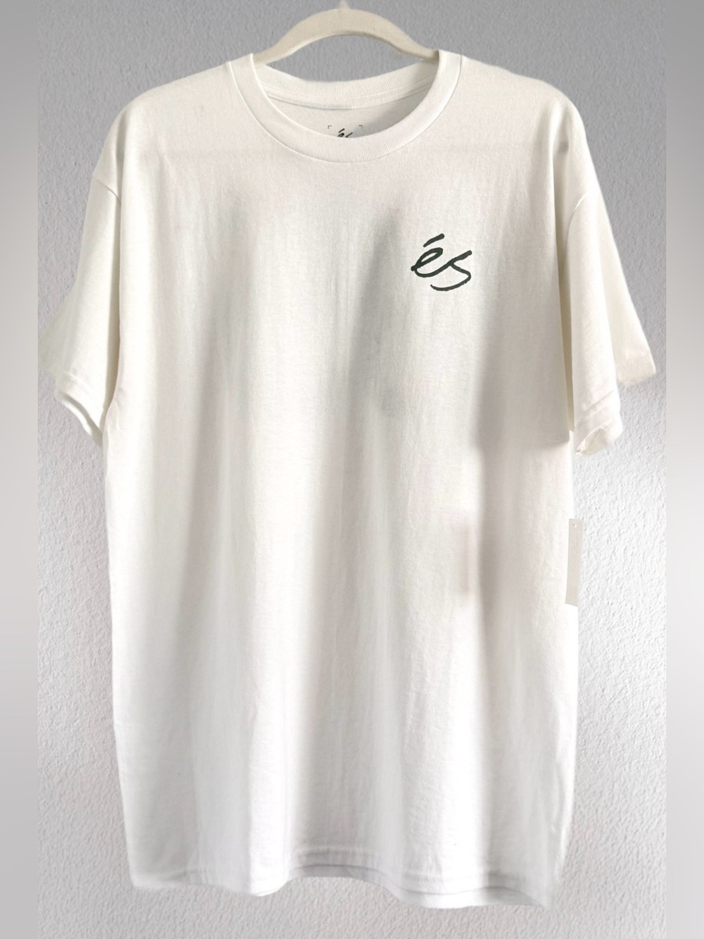 🌻 ES Skate White T-Shirt with Gray Graphic Logo Large NWT